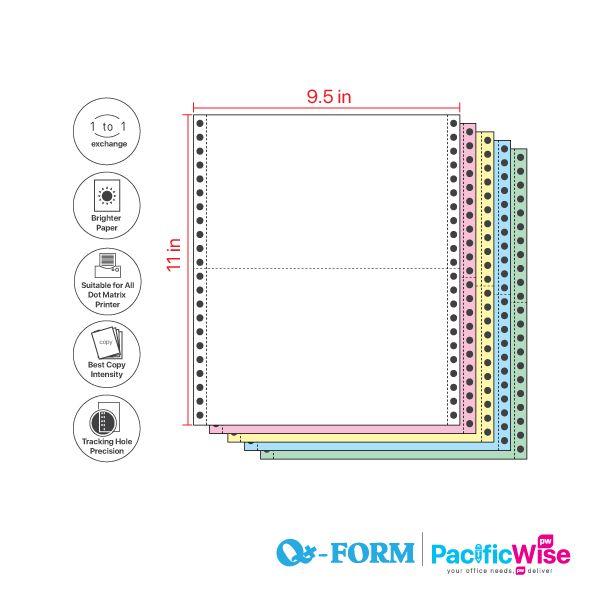 200 Sheets Continuous Fan-Fold Dot Matrix Tractor Feed Printer Paper 9.5x11  inch